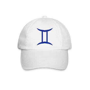 Glyphe Zwillinge Sternzeichen Symbol - Baseballkappe - Weiß/Weiß - Vorne