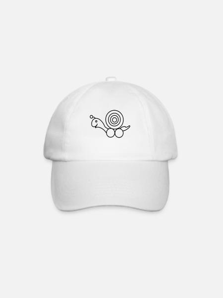 Schnecke - Baseballkappe - Weiß/Weiß