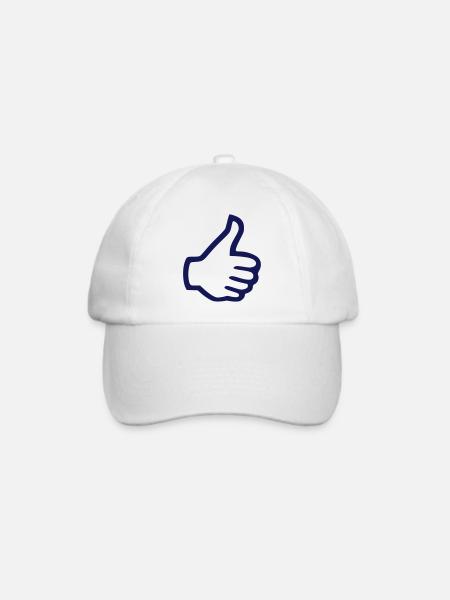 Daumen Hoch Gefällt mir like - Baseballkappe - Weiß/Weiß