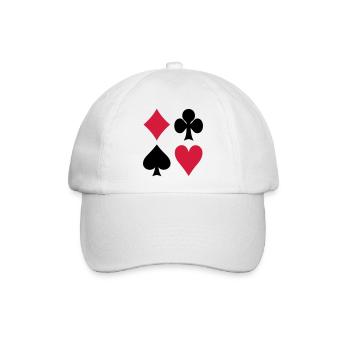 Karten - Poker - Baseballkappe - Weiß/Weiß - Vorne