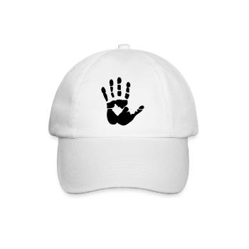 Handabdruck - Baseballkappe - Weiß/Weiß - Vorne