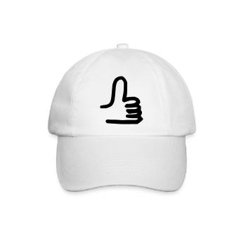 Daumen hoch - Baseballkappe - Weiß/Weiß - Vorne