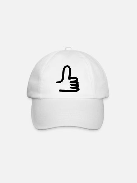 Daumen hoch - Baseballkappe - Weiß/Weiß