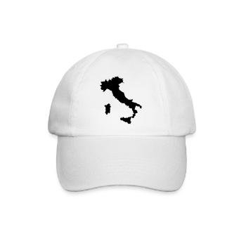 Italien Karte Landkarte - Baseballkappe - Weiß/Weiß - Vorne