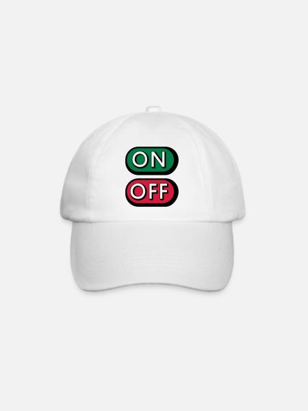 On Off Buttons - Baseballkappe - Weiß/Weiß