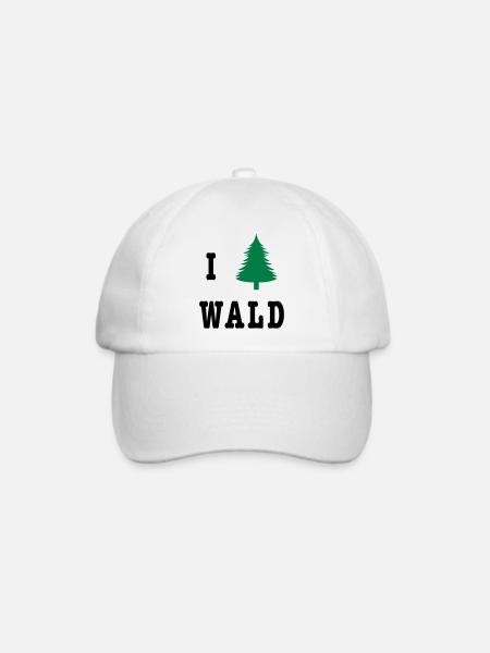 I love Wald - Baseballkappe - Weiß/Weiß