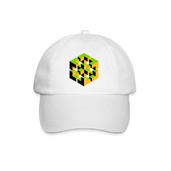 unmögliche Figur Escher Würfel Geometrie Phantasie - Baseballkappe - Weiß/Weiß - Vorne