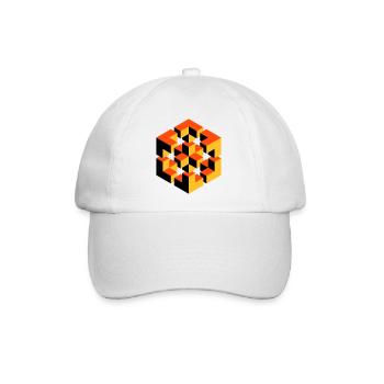 unmögliche Figur Escher magischer Würfel Geometrie - Baseballkappe - Weiß/Weiß - Vorne