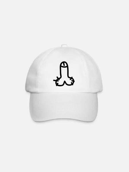 Penis - Baseballkappe - Weiß/Weiß