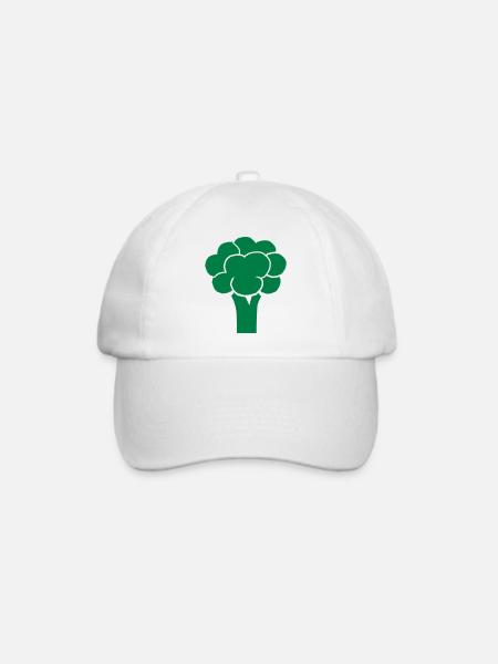 Brokkoli - Baseballkappe - Weiß/Weiß