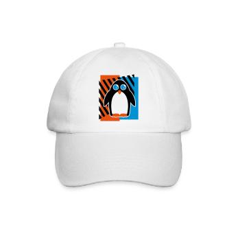 Pinguin Design - Baseballkappe - Weiß/Weiß - Vorne