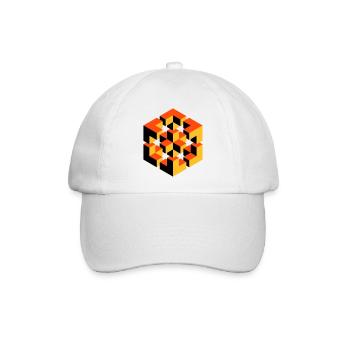 unmögliche Figur Escher Würfel Geometrie Phantasie - Baseballkappe - Weiß/Weiß - Vorne
