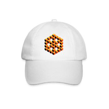 unmögliche Figur Escher Würfel Geometrie Phantasie - Baseballkappe - Weiß/Weiß - Vorne