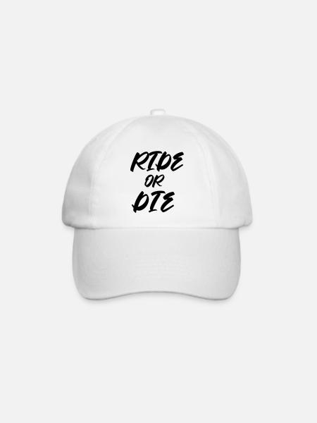 Ride or Die Reit & Radfahrer Geschenk Farbwechsel - Baseballkappe - Weiß/Weiß