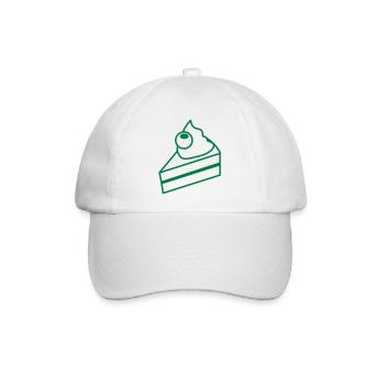 Süßes kleines Kuchenstück nach unten - Baseballkappe - Weiß/Weiß - Vorne