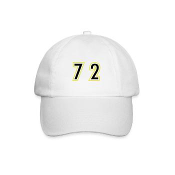 72 Zahl College - Baseballkappe - Weiß/Weiß - Vorne