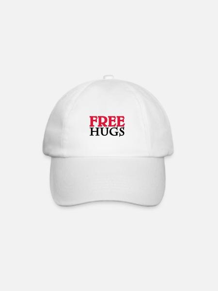 Free Hugs - Baseballkappe - Weiß/Weiß