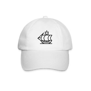 Piratenschiff - Baseballkappe - Weiß/Weiß - Vorne