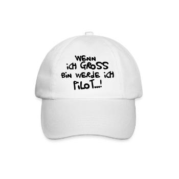Ich werde Pilot - Baseballkappe - Weiß/Weiß - Vorne
