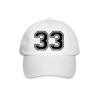 33 - Baseballkappe - Weiß/Weiß - Vorne