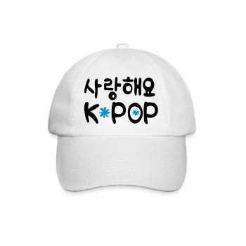 Sarang hae yo KPOP - Baseballkappe - Weiß/Weiß - Vorne