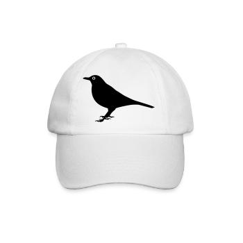 Vogel Amsel - Baseballkappe - Weiß/Weiß - Vorne