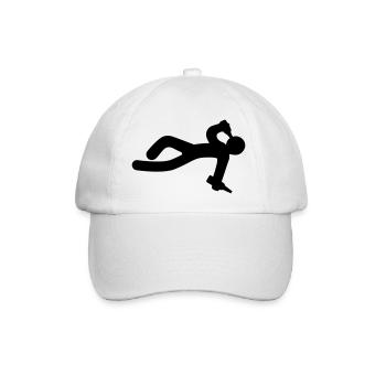 Person betrunken - Baseballkappe - Weiß/Weiß - Vorne