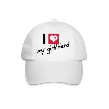 i love my girlfriend - Baseballkappe - Weiß/Weiß - Vorne