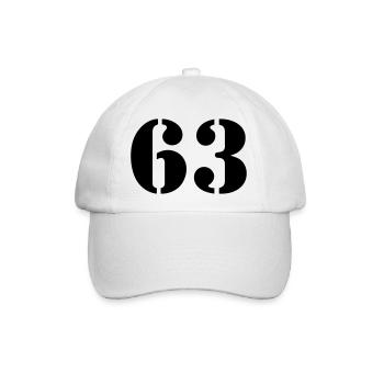 63 - Baseballkappe - Weiß/Weiß - Vorne
