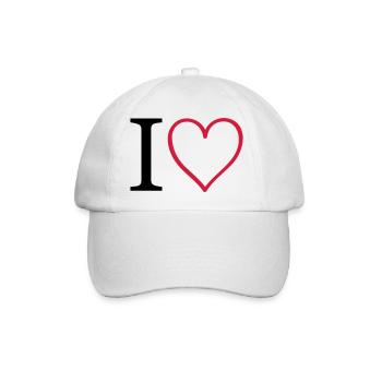herz i heart - Baseballkappe - Weiß/Weiß - Vorne