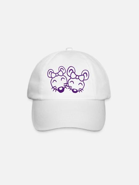 2 Mäuse Freundinnen Paar Zwei Frauen Girls Team - Baseballkappe - Weiß/Weiß