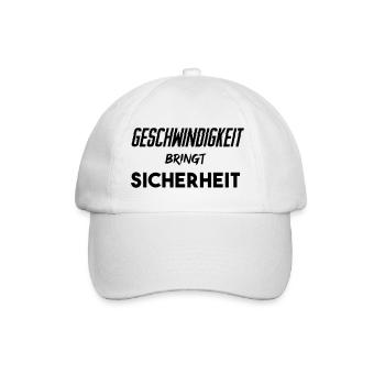 Geschwindigkeit bringt Sicherheit! - Baseballkappe - Weiß/Weiß - Vorne