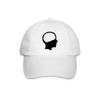 Symbol Kopf mit Hirn - Baseballkappe - Weiß/Weiß - Vorne