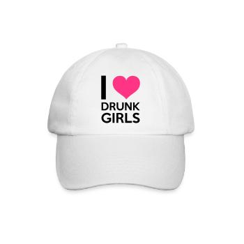 I Love Drunk Girls - Baseballkappe - Weiß/Weiß - Vorne