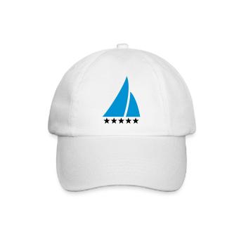 Segeln, 5 Sterne, Segler, Boot, Segelboot, Skipper - Baseballkappe - Weiß/Weiß - Vorne