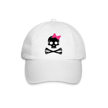 Schädel - Baseballkappe - Weiß/Weiß - Vorne