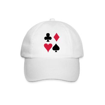 Spielkarten - Kartenspiel - Baseballkappe - Weiß/Weiß - Vorne