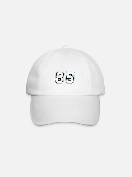 85 Zahl Symbol - Baseballkappe - Weiß/Weiß