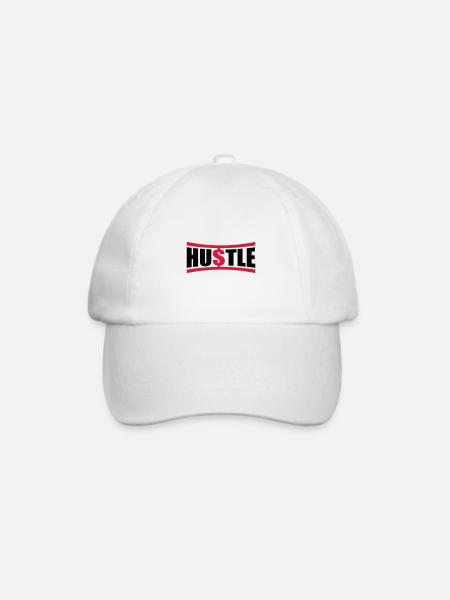 Hustle Spruch - Baseballkappe - Weiß/Weiß