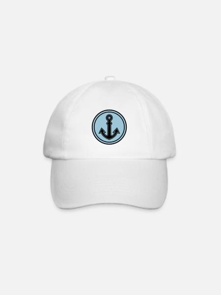Anker form - Baseballkappe - Weiß/Weiß