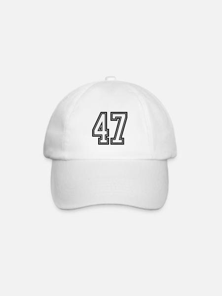 47 Zahl symbol - Baseballkappe - Weiß/Weiß