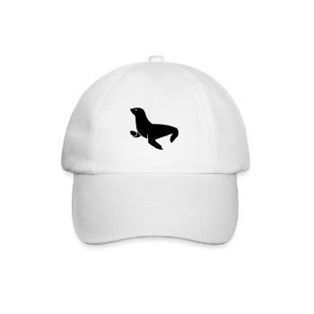 seehund tier - Baseballkappe - Weiß/Weiß - Vorne