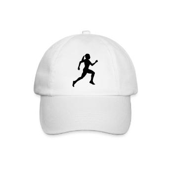 Läuferin, laufen - Baseballkappe - Weiß/Weiß - Vorne
