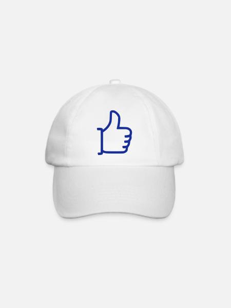 Gefällt mir - Daumen hoch - Baseballkappe - Weiß/Weiß