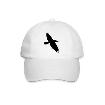 Krähe Rabe Corvus Vogel im Flug - Baseballkappe - Weiß/Weiß - Vorne