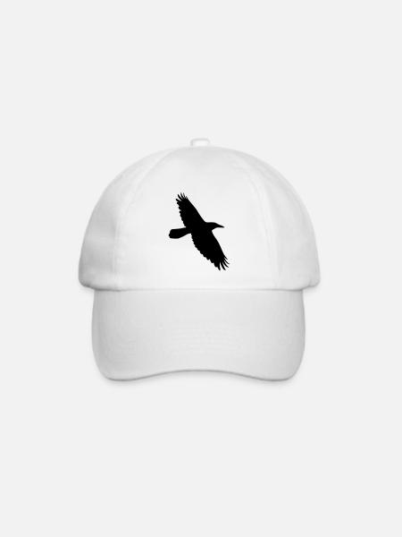 Krähe Rabe Corvus Vogel im Flug - Baseballkappe - Weiß/Weiß