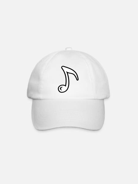 Musiknote Musik Note musikalisches Symbol - Baseballkappe - Weiß/Weiß