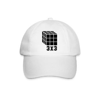 3x3 Würfel Cube - Baseballkappe - Weiß/Weiß - Vorne