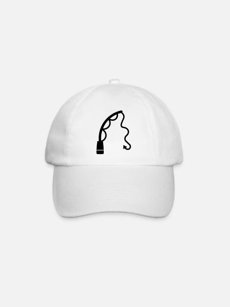 Angelrute angeln icon - Baseballkappe - Weiß/Weiß