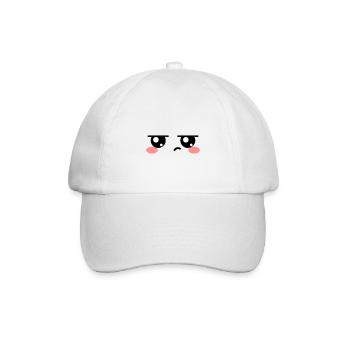 Genervte Augen Kawaii Süß - Baseballkappe - Weiß/Weiß - Vorne